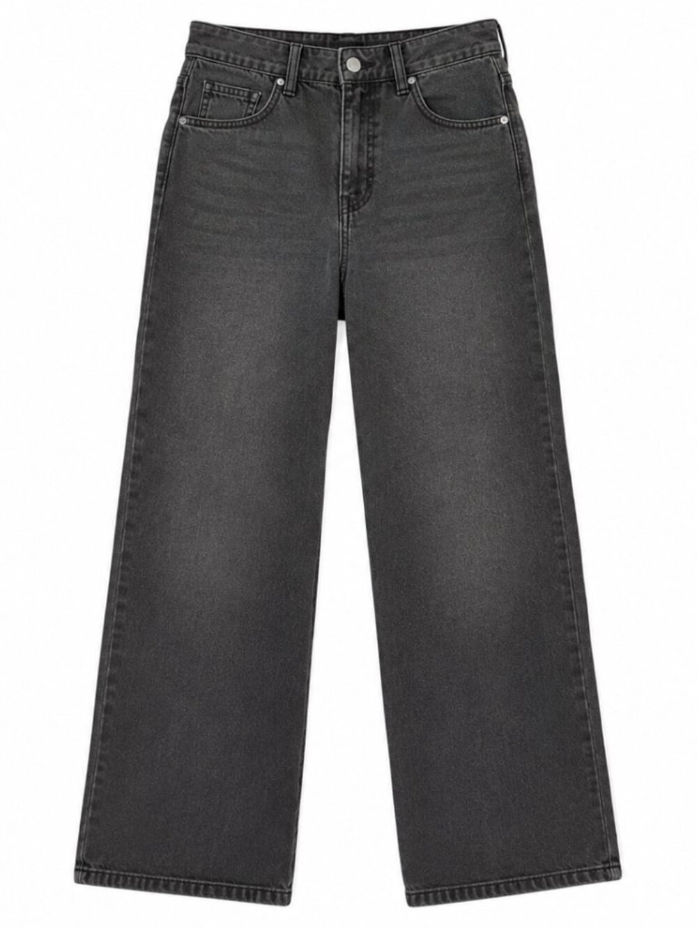 American Eagle Black Washed Denim Wide Leg Jeans
